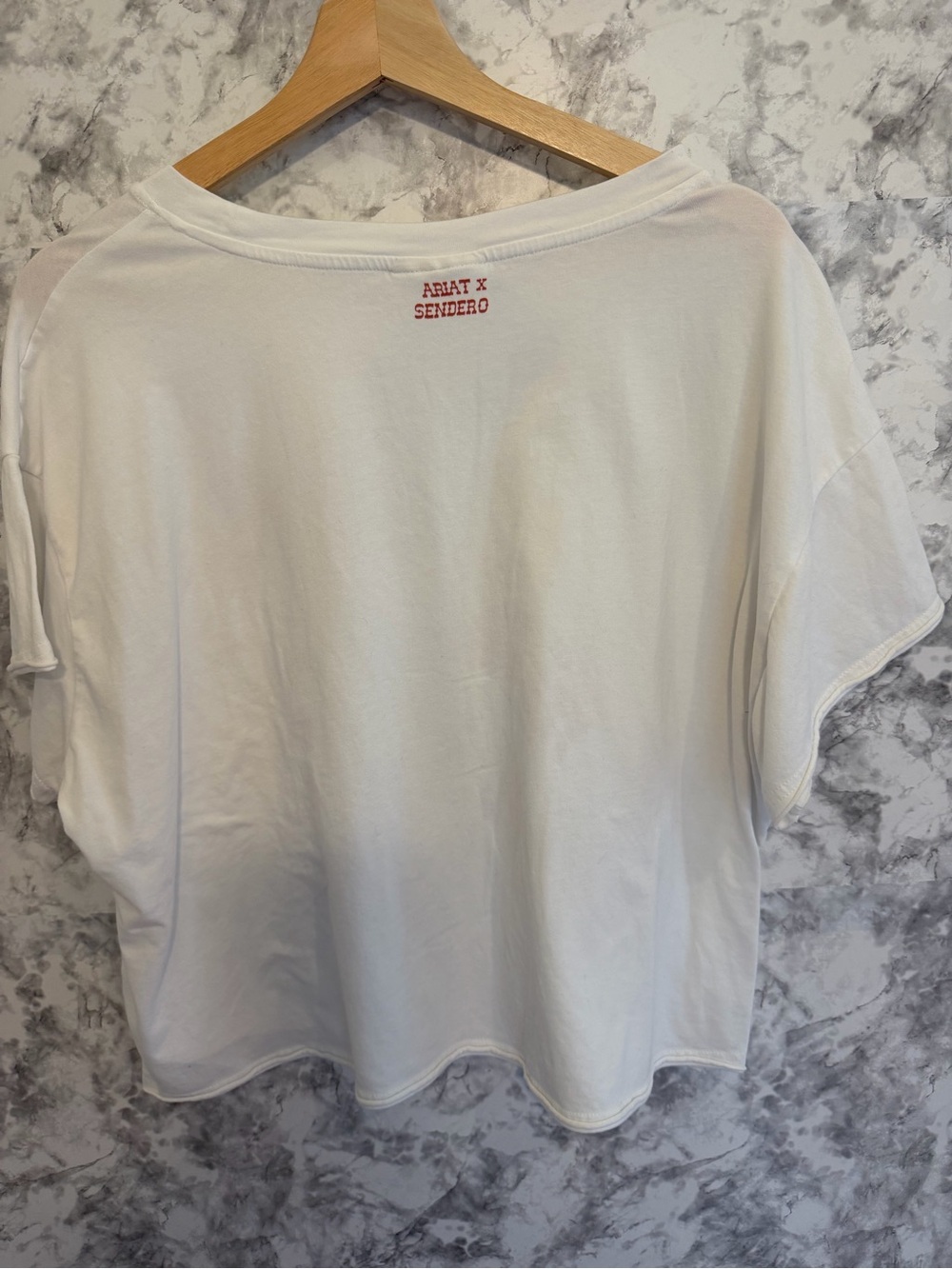 Ariat White Short-Sleeve Tee with Red and Yellow Western Rider Graphic - Picture 4 of 4